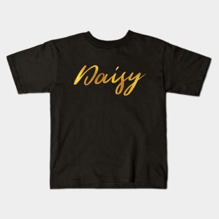 Daisy Name Hand Lettering in Faux Gold Letters Kids T-Shirt